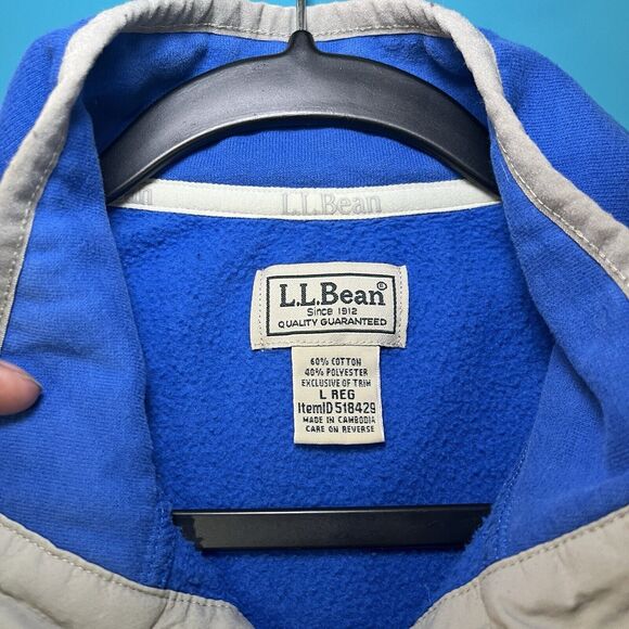 L.L. Bean Blue Colorblock Anorak Snap Closure Pullover Size Large - Picture 6 of 6